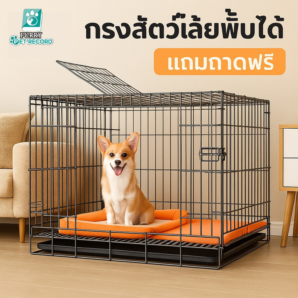 FURRY กรงหมาพับได้ กรงสุนัข กรงหมา กรงสัตว์เลี้ยง กรงแมว กรงกระต่าย กรงเหล็ก นอนสบาย กรงสุนัขพับได้