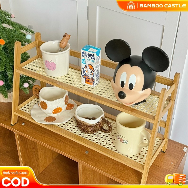 ชั้นวางของบนโต๊ะ ที่วางแก้วกาแฟ ชั้นวางอเนกประสงค์ ชั้นวางของ ประหยัดพื้นที่ ติดตั้งง่าย