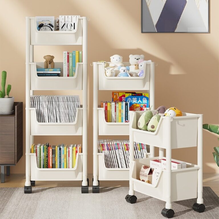 CONY ชั้นวางของพลาสติก มาพร้อมกับล้อ รถเข็นเก็บของเ ชั้นวางหนังสือมินิมอล ชั้นวางของพลาสติก