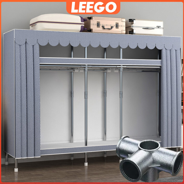 รับประกัน 1 ปีLeego ตู้ผ้าเหล็ก ท่อขนาด20มม ข้อต่อเหล็ก ข้อต่อโลหะเจือ รับน้ำหนักได้ 600กก แข็งแรงทนทาน ตู้เสื้อผ้า 205 ซม มี6ขนาดให้เลือก ตู้เสื้อผ้าDIY ตู้เสื้อผ้า ประกอบเอง แข็งแรงทนทาน ตู้เอนกประสงค์ ผ้าคลุมกันน้ำกันฝุ่น ซักได้ ติดตั้งง่าย
