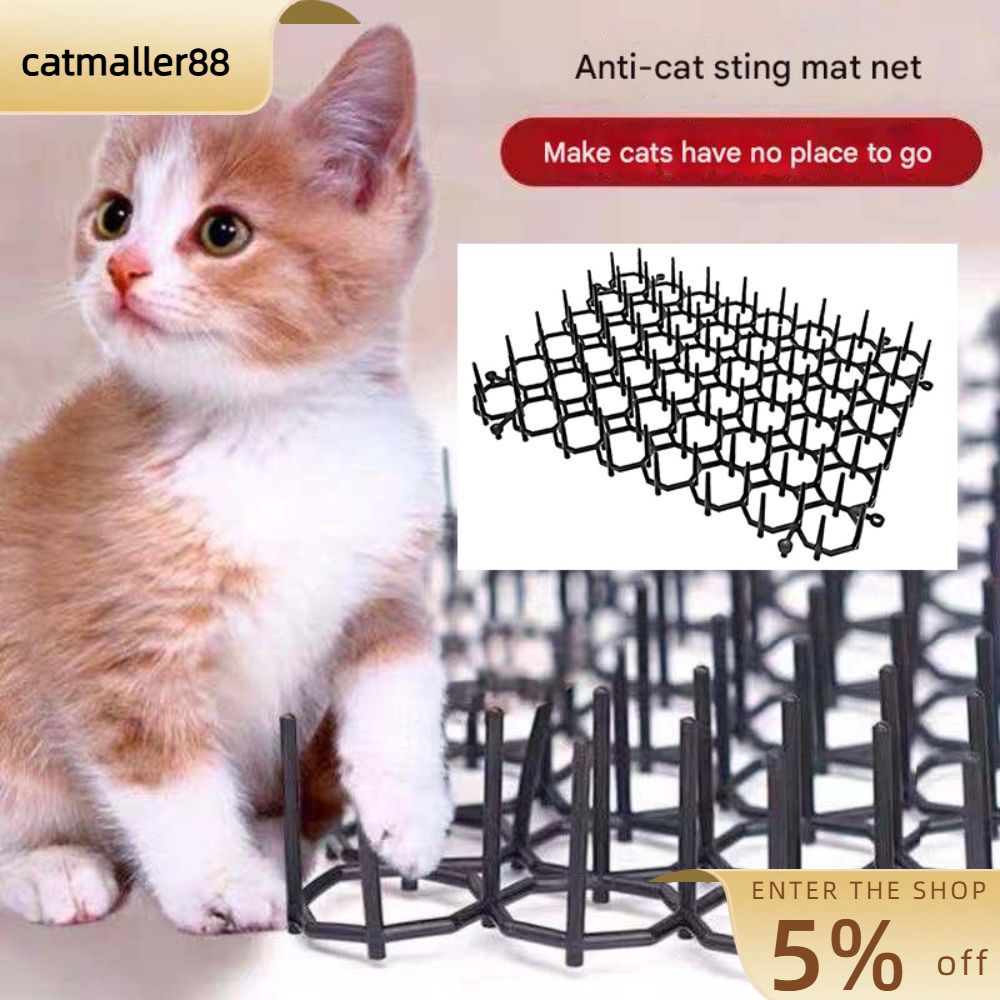 CATMALLER88 เสื่อป้องกันการปีนเขาสาหรับสัตว์เลี้ยง ไม่มีแผ่นไล่แมวพลาสติก Harm สามารถซ้อนตาราง Soft Prick Antivandalism Mat ในร่มและกลางแจ้ง