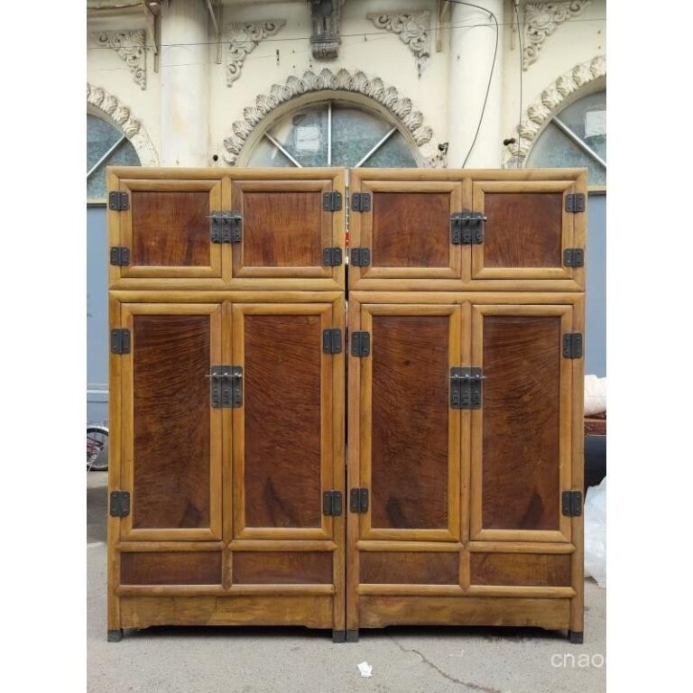 เฟอร์นิเจอร์เก่าเครื่องไม้โบราณวัตถุเก่าโบราณสินค้าเก่าผ้าไหมสีทองแนนตู้กล่องด้านบน