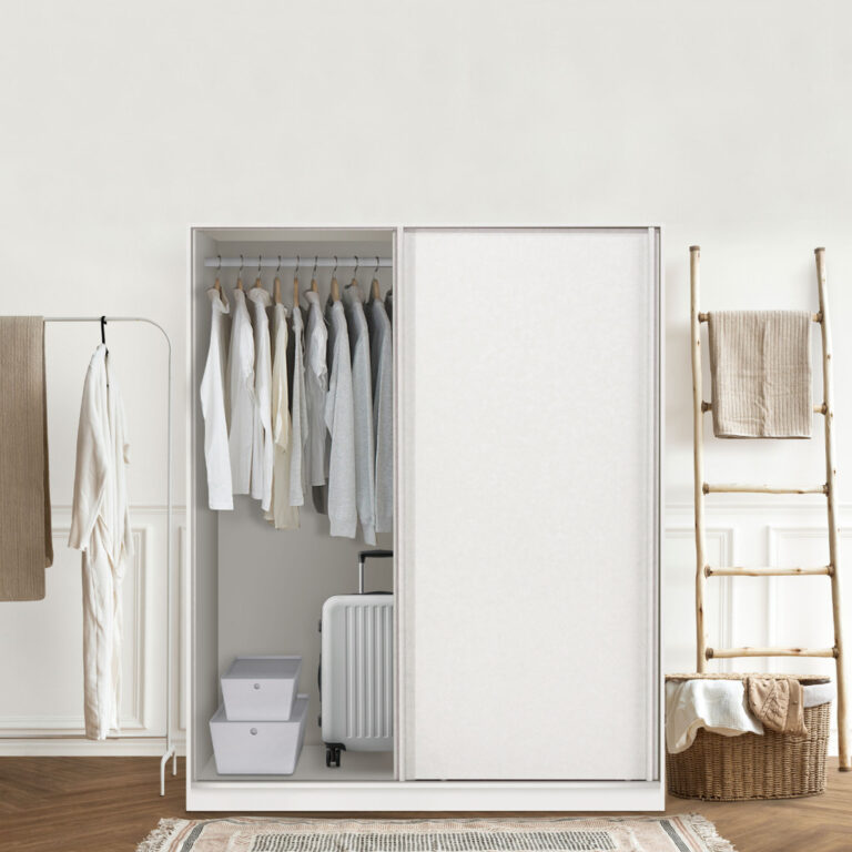 SB Design Square ตู้เสื้อผ้าบานเลื่อน ขนาด 160 ซม รุ่น Havin สีขาว 160x60x200 แบรนด์ KONCEPT FURNITURE