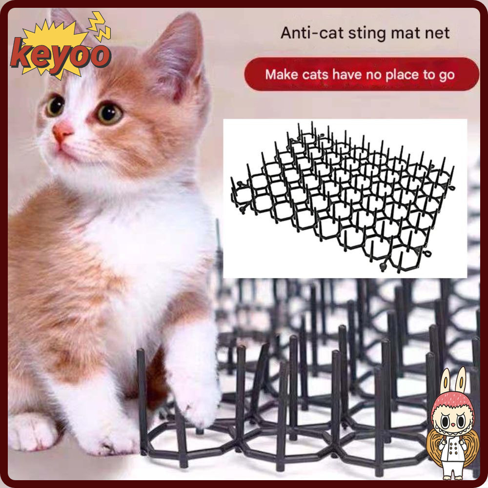 KEYOOL เสื่อไล่แมว สามารถซ้อนเสื่อป้องกันการปีนเขาสาหรับสัตว์เลี้ยง Prick นุ่ม ไม่มี Harm Grid พลาสติก Antivandalism Mat ในร่มและกลางแจ้ง