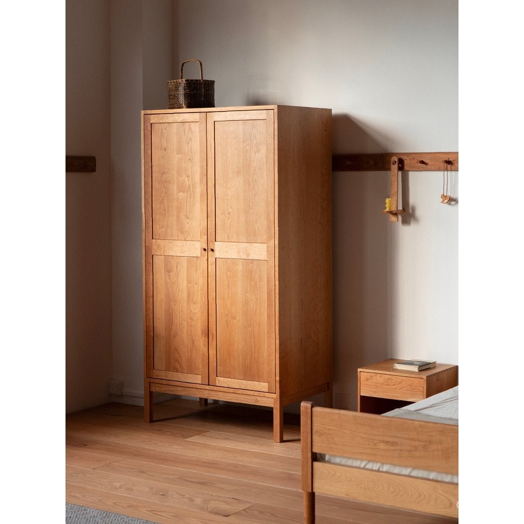 ฉันเสียใจ ไม้หมึกตู้เสื้อผ้าสูงสไตล์ญี่ปุ่นไม้เนื้อแข็งไม้เชอร์รี่ที่ทันสมัยเรียบง่ายห้องนอนการจัดเก็บตู้เก็บของในครัวเรือนตู้เสื้