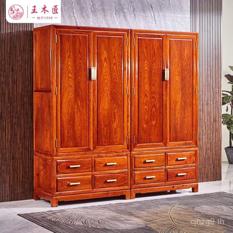 วังช่างไม้ตู้เสื้อผ้ามะฮอกกานีชิงชันธรรมดาเม่นจีนไม้จันทน์สีแดงตู้เสื้อผ้าห้องนอนไม้เนื้อแข็งการจัดเก็บตู้เสื้อผ้าขนาดให