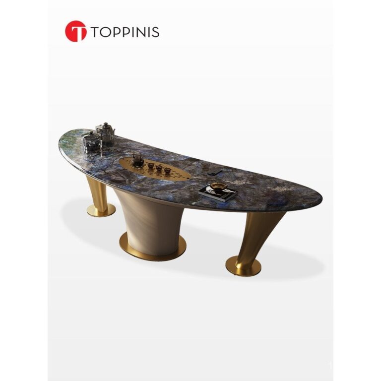 โต๊ะน้ำชาหินธรรมชาติหรูหราเบา Toppinis สำหรับห้องนั่งเล่นวิลล่า การต้อนรับ โต๊ะน้ำชาหินอ่อนดีไซน์เนอร์