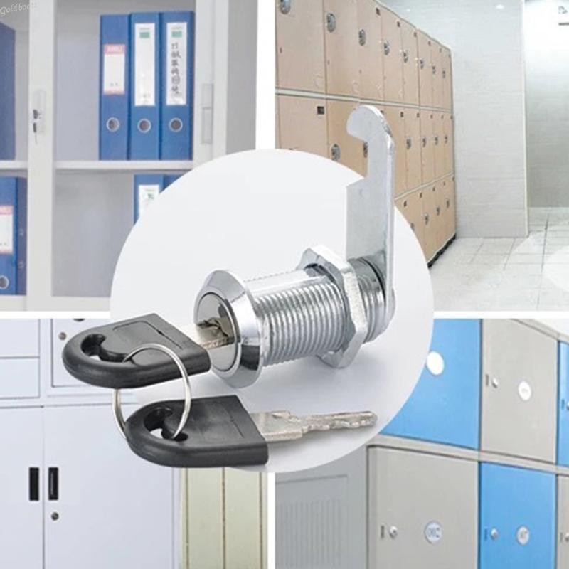 GB กล่องตัวอักษร Cam กระบอกล็อคโลหะผสมสังกะสีล็อคลิ้นชัก 2 ปุ่มล็อคตู้ความปลอดภัยเฟอร์นิเจอร์ล็อคหลายขนาด