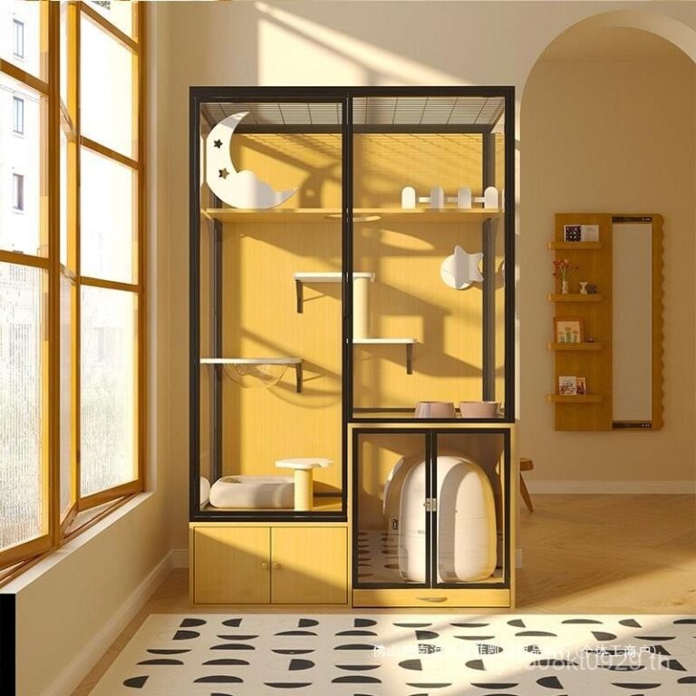 บ้านแมวอัตโนมัติขนาดใหญ่พิเศษ KO6M ตู้กระจก ตู้แมว กล่องทิ้งขยะแมว กรงแมวเงียบ บ้านแมวบอนไซรวม HBGN