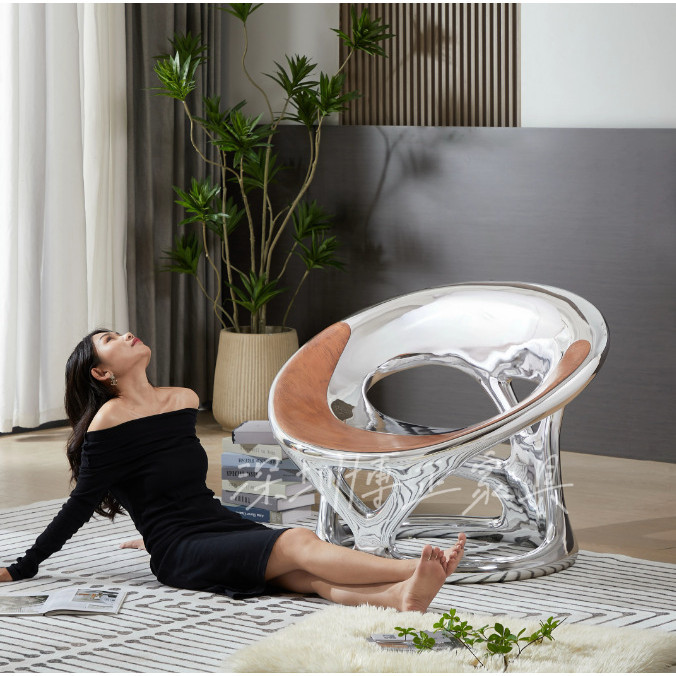 ร้อนขายนอร์ดิกออกแบบสร้างสรรค์เก้าอี้พักผ่อนห้องนั่งเล่นระเบียงโซฟาเดี่ยวที่ทันสมัยเก้าอี้สร้างกลวงสดใสไฟฟ้าเก้าอี้จากัดเวลาข้อเสนอ