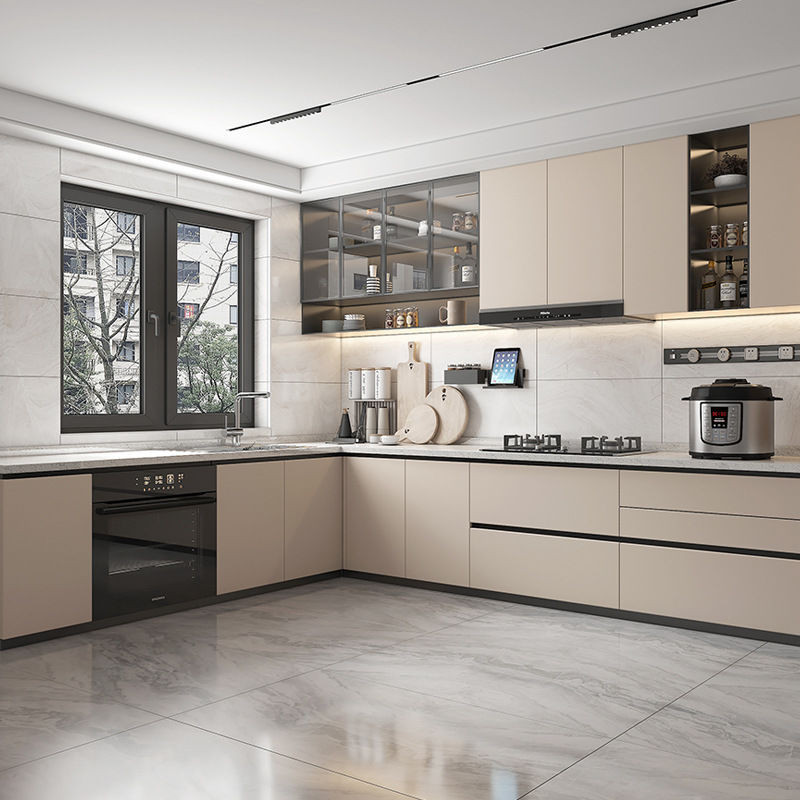 Yu Yao ผู้ผลิตทั้งบ้านที่กาหนดเองโดยรวมตู้ตู้เสื้อผ้า PET High Gloss ผิวรู้สึกแผงประตูตกแต่งคู่แผงหลายชั้น