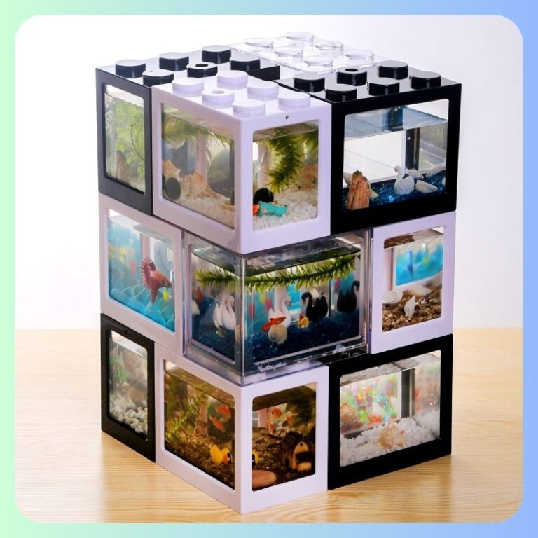 สินค้าอยู่ในไทย พร้อมส่งตู้ปลาเลโก้ ตู้ปลาขนาดเล็ก โหลปลากัด ขนาด 12x10x8cm