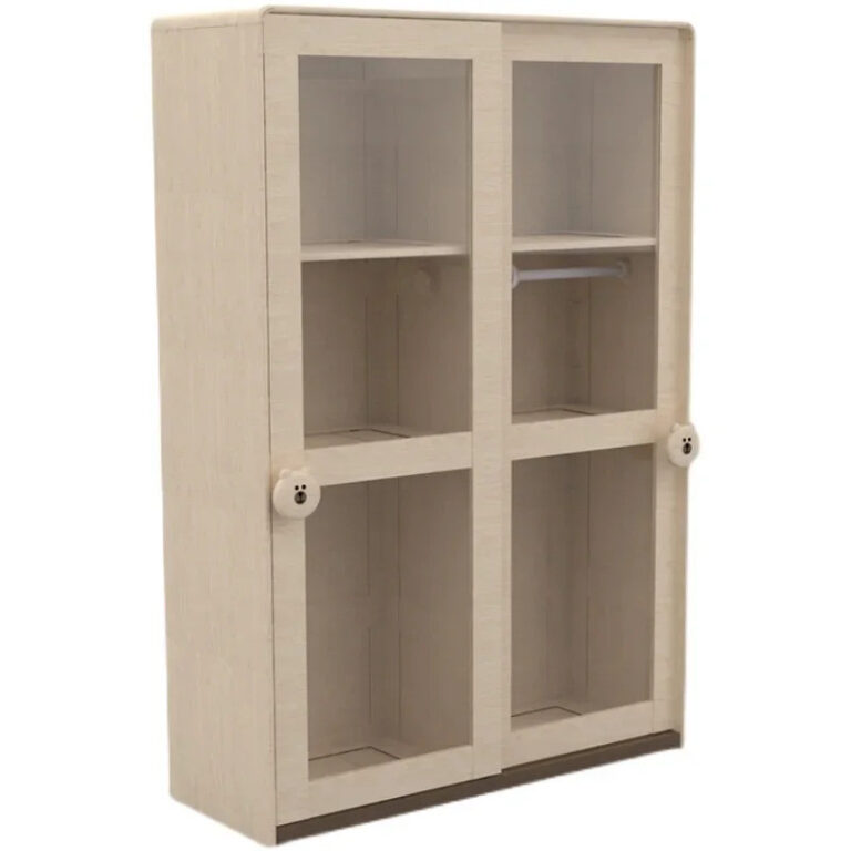 เด็กประตูบานเลื่อนตู้เสื้อผ้าฮาร์ดเมเปิ้ลตู้เสื้อผ้าไม้เนื้อแข็งโปร่งใสตู้แสดงครัวเรือนที่เรียบง่ายแสดง แท็กซี่