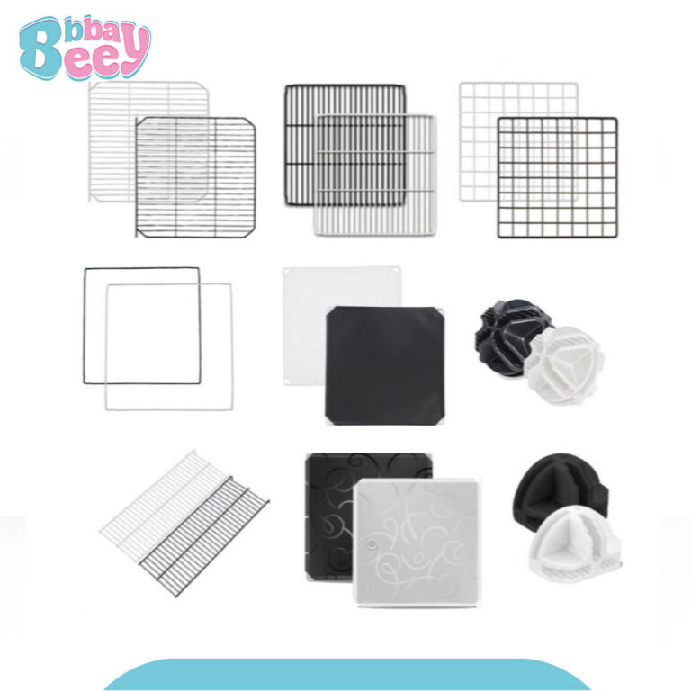 bbbaybee คอกประกอบสัตว์เลี้ยง ชิ้นส่วนประกอบคอก DIY อุปกรณ์เสริมสำหรับ คอกสัตว์เลี้ยง DIY หลากหลายรูปแบบ สีขาว และสีดำ