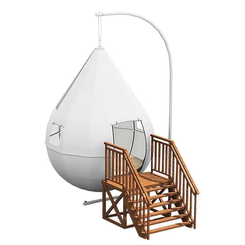 ฐานตั้งแคมป์กลางแจ้งหยดน้าเต็นท์ทรงกลมแสงหรูหราในวัยเด็กขนาดเล็กแขวนรังนก ข ข บ้านเต็นท์