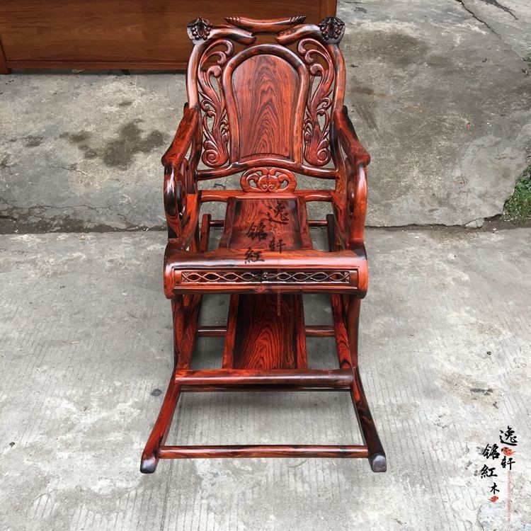 ร้อนขายลาวสีแดงขนาดใหญ่ชิงชันเก้าอี้โยกข้ามประเทศดาลเบอร์เจียไม้เนื้อแข็งผู้เอนกายเก้าอี้ผู้สูงอายุเก้าอี้เซียวเหยามะฮอกกานีไม้เนื้อแข็งเฟอร์นิเจอร์จา