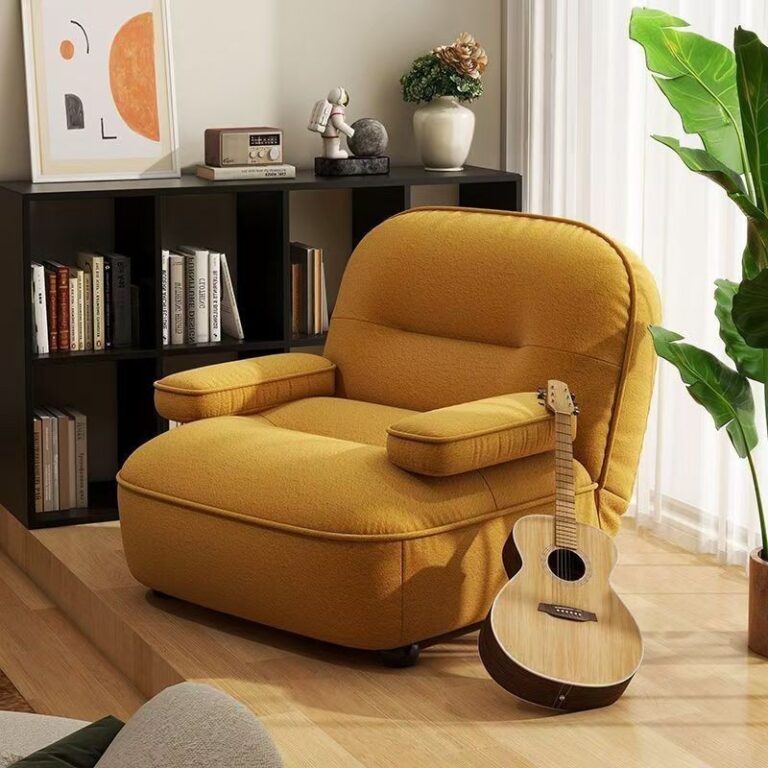 พรีเมี่ยมเก้าอี้โซฟาการออกแบบด้วงห้องนั่งเล่นที่ทันสมัยที่เรียบง่ายครีมสไตล์เนื้อแกะตุ๊กตาขี้เกียจเก้าอี้โซฟาเดี่ยว