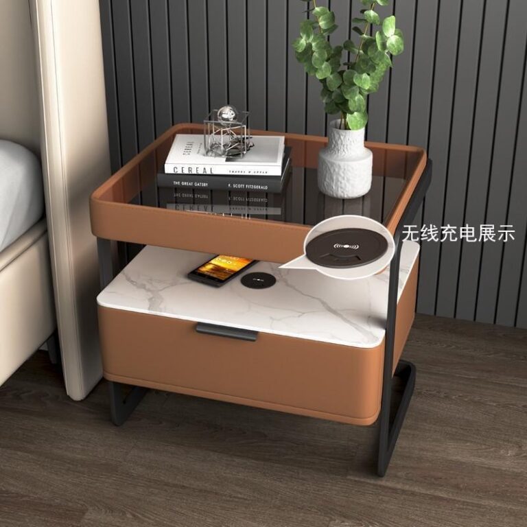 ไม้เนื้อแข็งทั้งหมด กระดานชนวน โต๊ะข้างเตียงอัจฉริยะ2024ชั้นวางสไตล์ใหม่กระจกนิรภัยระดับไฮเอนด์ที่เรียบง่ายทันสมัยห้องนอนหลัก