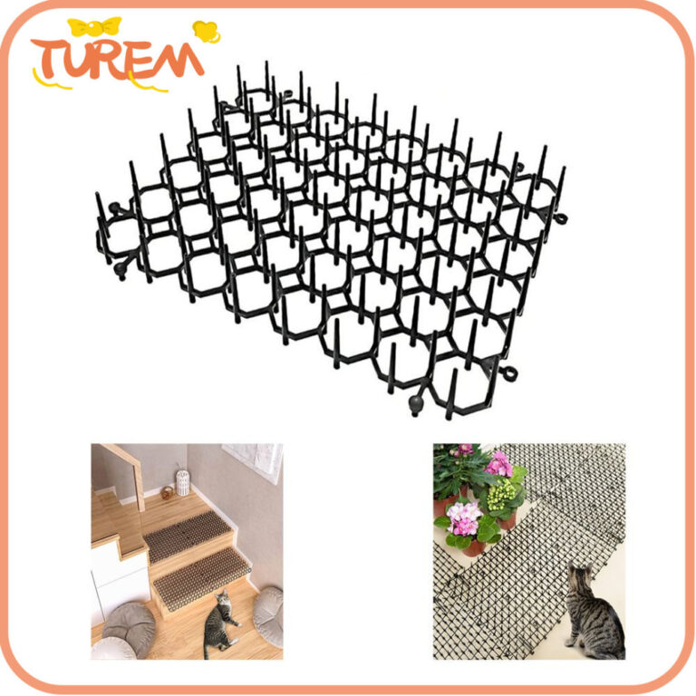 TUREM เสื่อไล่แมว ไม่มีเสื่อป้องกันการปีนเขาสาหรับสัตว์เลี้ยง Harm Soft Prick ตารางพลาสติกสามารถซ้อนเสื่อ Antivandalism ในร่มและกลางแจ้ง