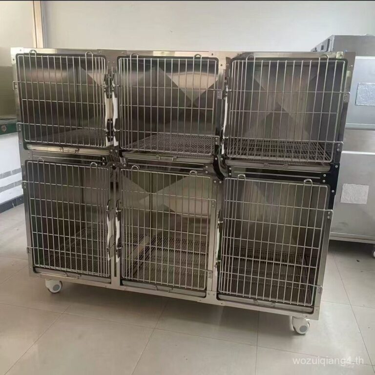 304 สแตนเลสโรงพยาบาลกรงสุนัขสัตว์เลี้ยงโรงพยาบาลกรงแมวร้านขายสัตว์เลี้ยงกรงเพาะพันธุ์ช่องออกซิเจนเทอร์โมสแตติกเพาะพันธุ์แยกกรง