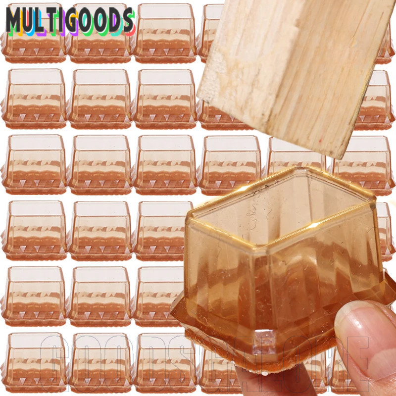 แผ่นกันพื้น ถ้วยขาเก้าอี้ตัวป้องกันขาเฟอร์นิเจอร์ซิลิโคนใสเฟอร์นิเจอร์ถ้วยขาลดเสียงรบกวนสาหรับโต๊ะเก้าอี้