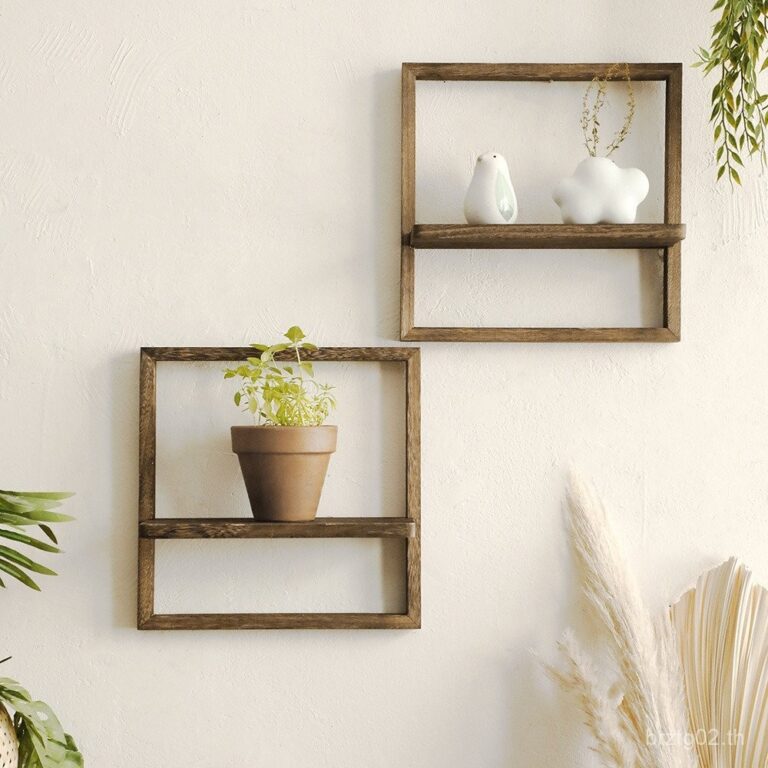 ของขวัญ ชั้นวางกระถางดอกไม้รูปกรอบไม้เพาโลเนียสำหรับแขวนผนัง ตกแต่งบ้านเรียบง่ายสำหรับห้องนอน