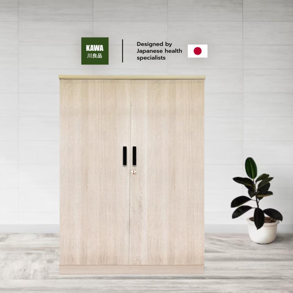 Kawa ตู้เสื้อผ้า คุณภาพดี ผลิตจากไม้เกรดพรีเมียม ขนาด 120 x 54 x 180 cm ประกอบให้ฟรีทุกจังหวัดหลัก