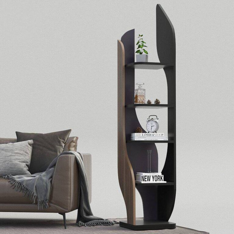 ชั้นวางหนังสือมุมตู้พื้นห้องนั่งเล่นสไตล์นอร์ดิกหลายชั้นเก็บของสร้างสรรค์หรูหราทันสมัยชั้นวางหนังสือมุมสำนักงาน