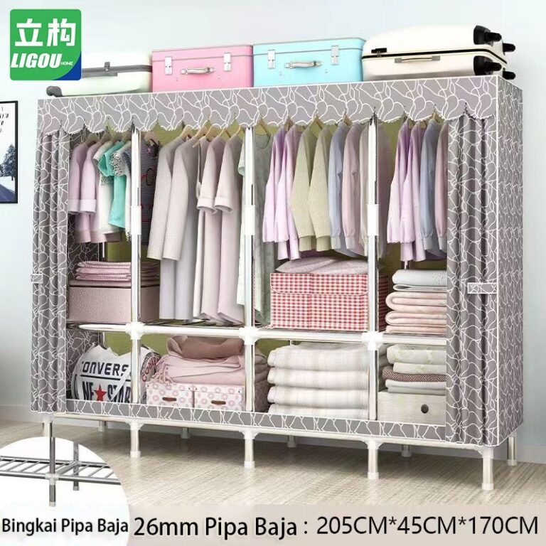 ตู้เสื้อผ้า ท่อขนาด26มม แข็งแรงทนทาน ตู้เสื้อผ้าผ้าใบ สามารถแบก 600 กิโลกรัมกันน้ำกันแมลงกันฝุ่น