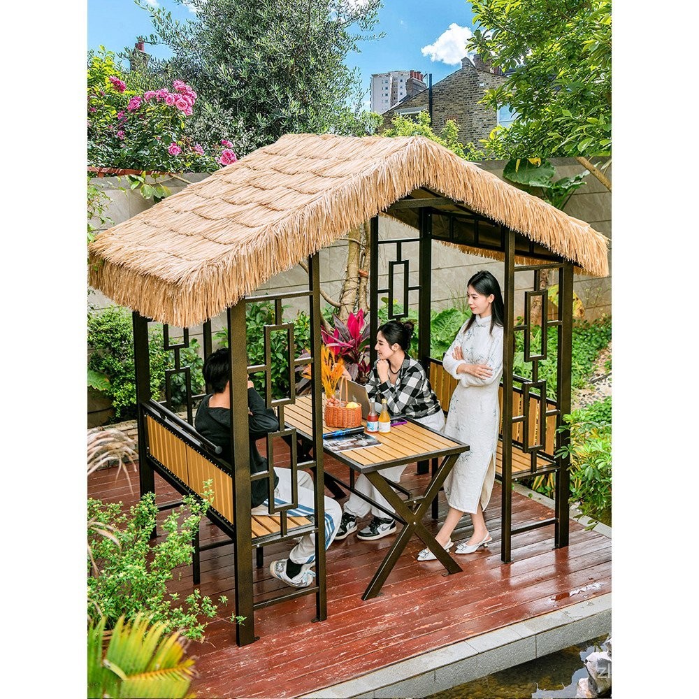 Yuanmao ศาลากลางแจ้ง Courtyard Villa สวนไม้เนื้อแข็ง Farmhouse Cabin ภูมิทัศน์ B B ศาลาหญ้าสี่มุม