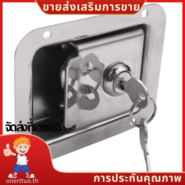 Paddle Latch with Lock Key Travel Trailer Lock สแตนเลส RV ประตู Latch Heavy Duty Flush Mount Handle Latch onerttuoth