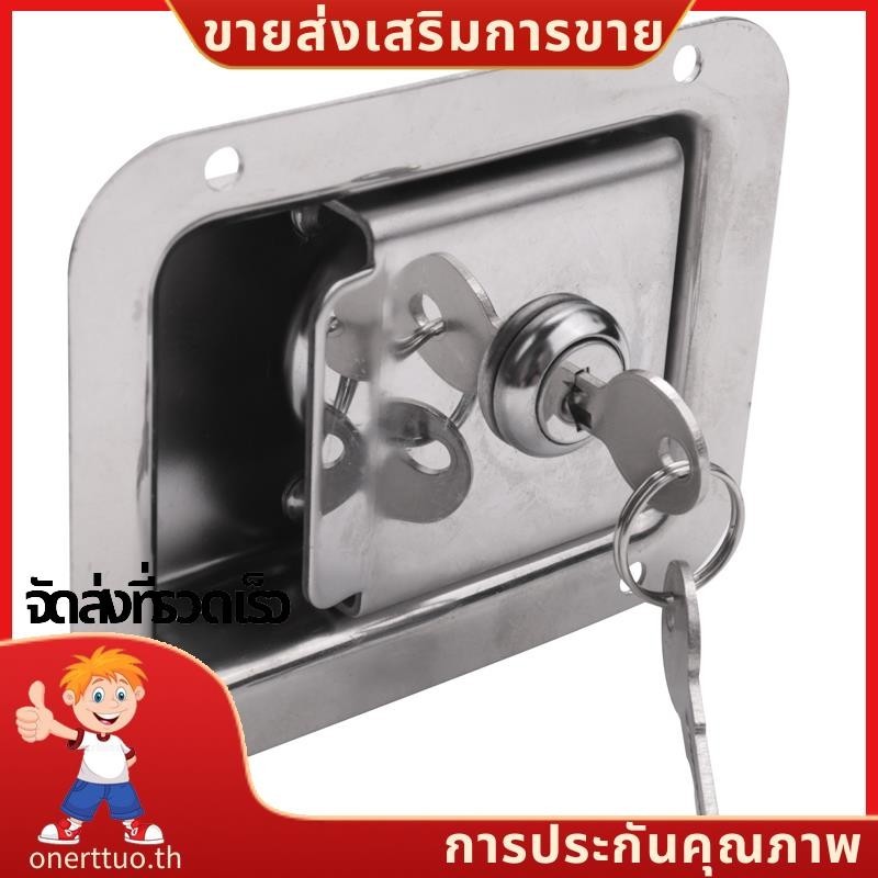 Paddle Latch with Lock Key Travel Trailer Lock สแตนเลส RV ประตู Latch Heavy Duty Flush Mount Handle Latch onerttuoth