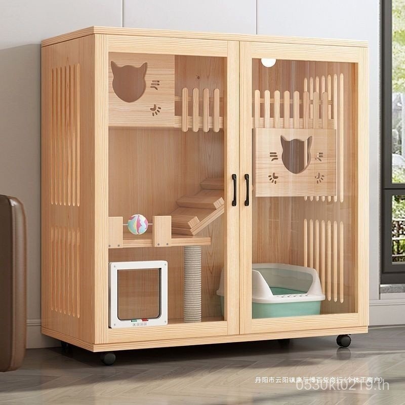 บ้านแมวหรูหรา บ้านแมวในร่ม ขนาดใหญ่ พื้นที่ว่าง ที่นอนแมว กรงแมว Clearance K9RS