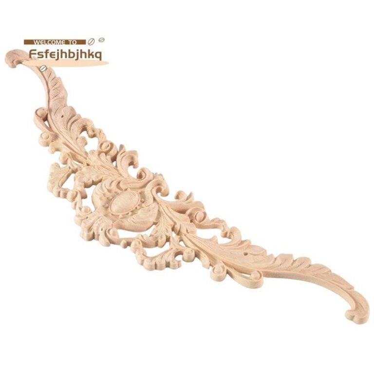 fsfejhbjhkqVintage พืชไม้แกะสลักมุม Applique ตกแต่งกรอบตู้เตาผิงประตูเฟอร์นิเจอร์ตกแต่งไม้ Figurines