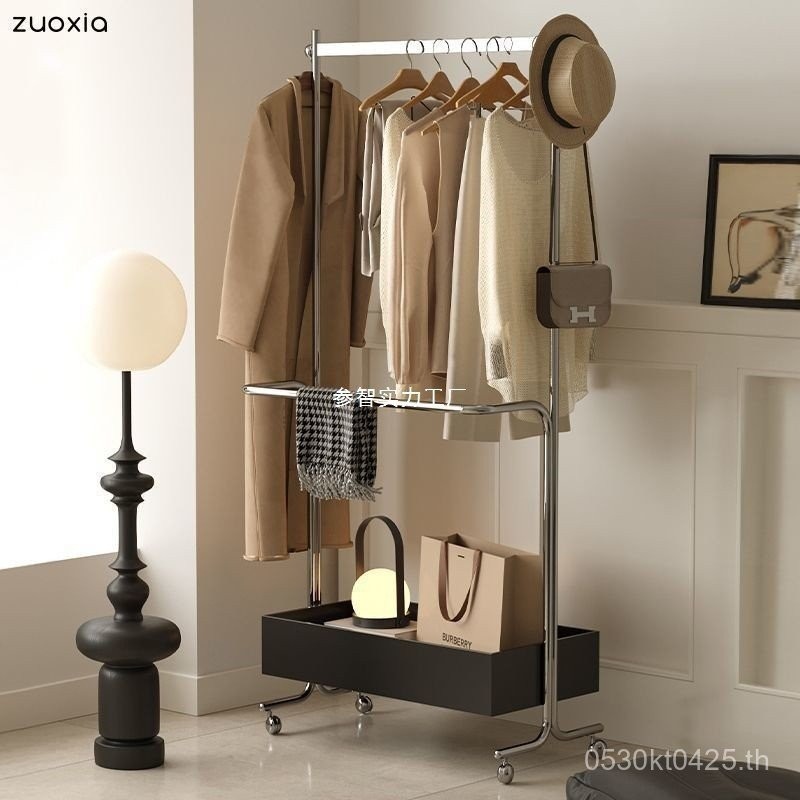 ชั้นวางเสื้อมือถือในห้องนอน ชั้นเก็บของสไตล์วินเทจ ชั้นแขวนเสื้อผ้า ออแกไนเซอร์ ชั้นวางเสื้อทันสมัย สแตนเลส FEPU