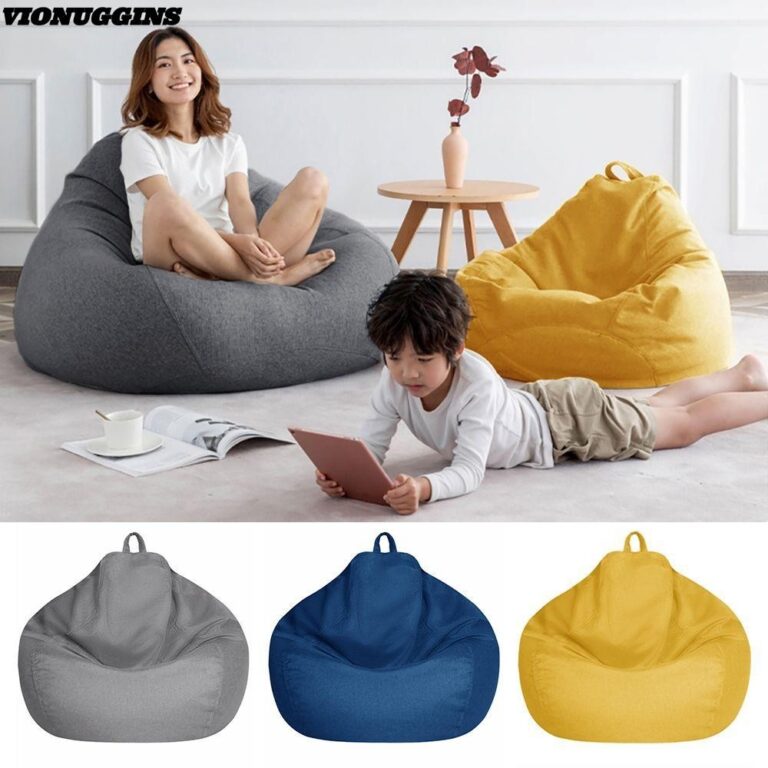 VIONUGGINS ขนาดใหญ่ Bean Bag Organizing ของเล่นโซฟาโซฟาโซฟา Soft Comfy ที่นั่ง Lazy Lounger