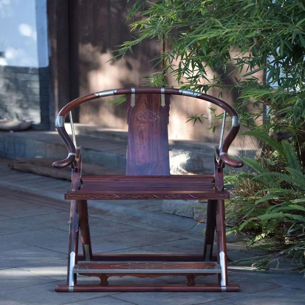 ขายร้อนไหหลา Huanghuali หอม Dropping Rosewood แกะสลักโปร่งใส Kirin Cross เก้าอี้จีนเก้าอี้พับ Taishi เก้าอี้แหวนเก้าอี้มะฮอกกานีเฟอร์นิเจอร์เวลาจากัดข้อเสนอพิเศษ