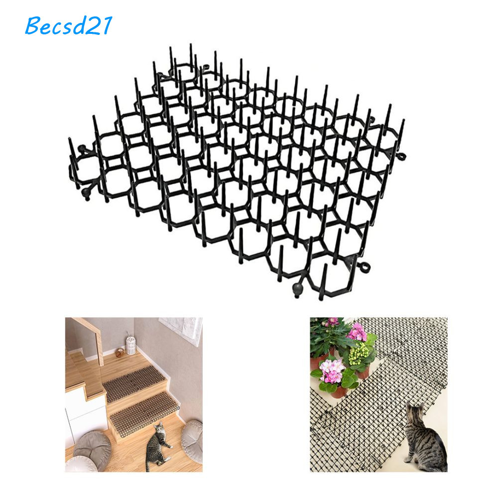 BECSD Cat Repellent Mat สามารถซ้อนได้ไม่มี Harm Pet Antiweering Mat Soft Prick Plastic Grid Antivandalissm Mat ในร่มและกลางแจ้ง