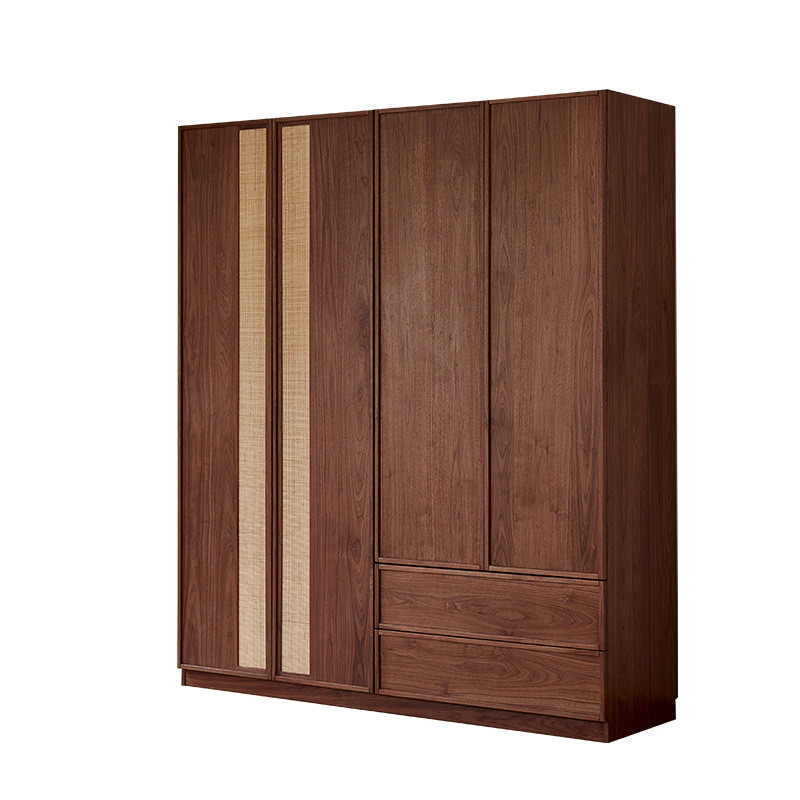 ทิศเหนือ อเมริกันวอลนัทสีดาตู้เสื้อผ้าไม้เนื้อแข็งทั้งหมดในครัวเรือนห้องนอนประตูแบนลิ้นชักตู้เก็บของประตูบานเลื่อนตู้เสื้อผ้าขายที่ทันส