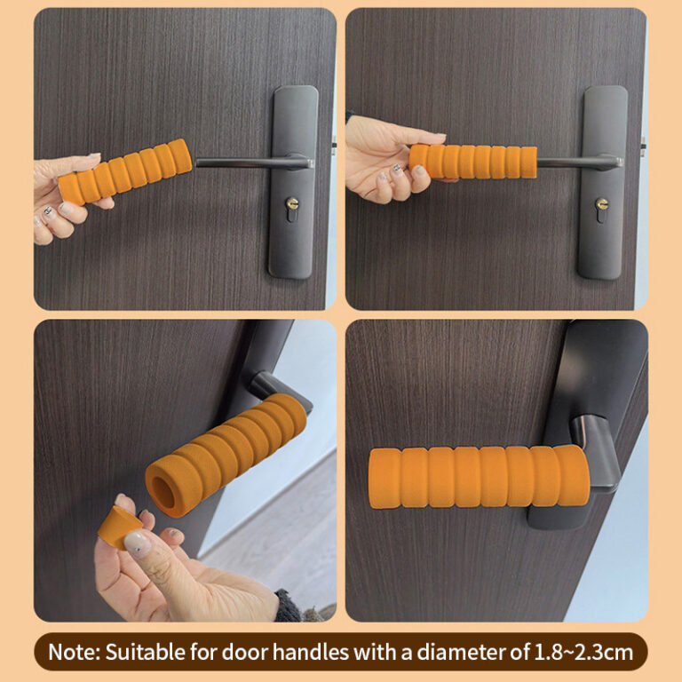 มือจับประตูเรียบง่ายผ้าคลุมกันชนแบบนุ่มเคสประตูสีสันสดใสป้องกันการชนกัน