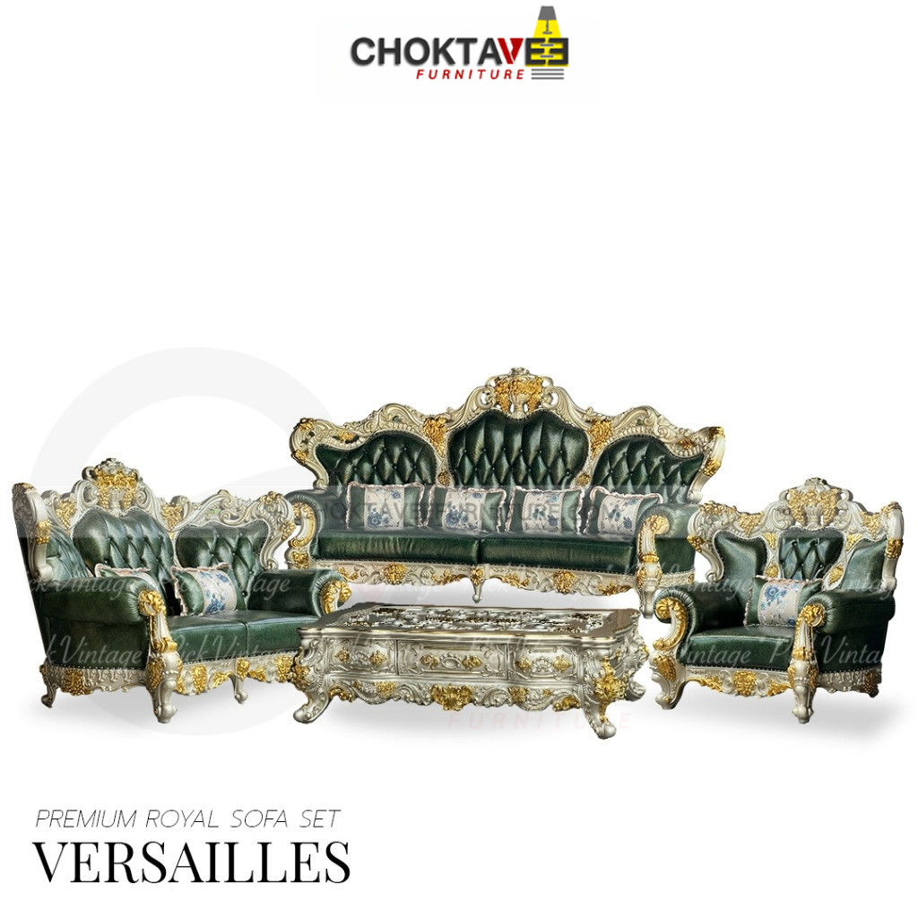 ชุดโซฟาหลุยส์ 4ชิ้น 421ที่นั่งโต๊ะกลาง Gold Titanium Series รุ่น TSFLVSET VERSAILLES Pick Collection