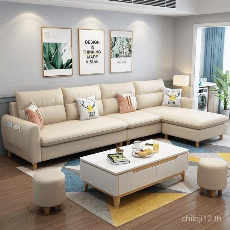 นอร์ดิกเทคโนโลยีผ้าโซฟาขนาดเล็กกลางพาร์ทเมนท์เฟอร์นิเจอร์ห้องนั่งเล่นที่ทันสมัยที่เรียบง่ายไม่ถอดล้างทาความสะอาดได้ผ้าโซฟารวมกัน