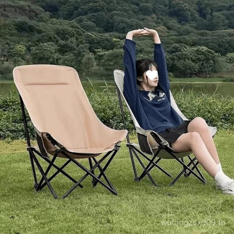 จัดส่งฟรีดวงจันทร์พับกลางแจ้งพับเก้าอี้ตั้งแคมป์เก้าอี้แบบพกพาอุจจาระแบบพกพาจัดส่งฟรี