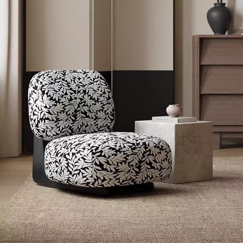 ฝรั่งเศสย้อนยุคพิมพ์ผ้าเก้าอี้โซฟาเดี่ยว ข ข คาเฟ่ นักออกแบบ สไตล์ยุคกลางไม้เนื้อแข็งเก้าอี้พักผ่อน