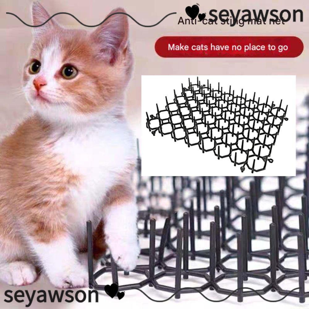 SEYAWSON Cat Repellent Mat No Harm Plastic Pet Antiwarf Mat Soft Prick Grid สามารถซ้อนเสื่อ Antivandalism ในร่มและกลางแจ้ง