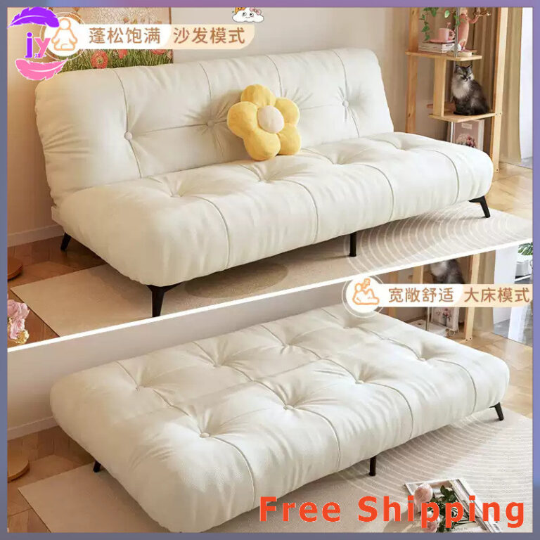 คุณ เตียงโซฟาพับ โซฟา ห้องนั่งเล่นขนาดเล็ก มัลติฟังก์ชั่นครีมเมฆฝรั่งเศสแบบใช้คู่