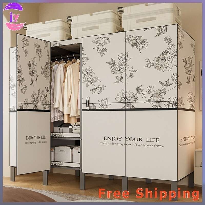 คุณ ตู้เสื้อผ้าไม่ติดตั้งสาหรับห้องนอนให้เช่าบ้านประกอบง่ายโครงเหล็กเต็มที่ทนทาน ตู้เสื้อผ้าพับได้