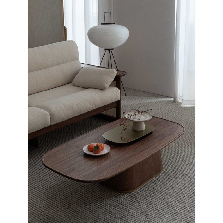 โต๊ะกาแฟวันแรกตกแต่งบ้านโต๊ะไม้เนื้อแข็งโต๊ะกาแฟขนาดเล็กสไตล์เงียบห้องนั่งเล่นท่าเรือรูปร่างโซฟาโต๊ะกาแฟโต๊ะเก็บของ