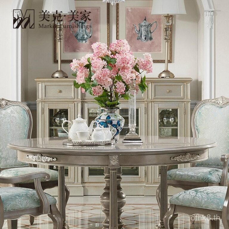 ตู้โชว์ทางเข้า Meike Meijia Vienna ตู้ไม้เนื้อแข็งสไตล์ฝรั่งเศสโรแมนติก ตู้โชว์สำหรับห้องนั่งเล่น
