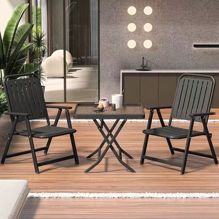 พร้อมส่งoutdoor foldable chair ชุดโต๊ะเก้าอี้หวาย กลางแจ้ง เก้าอี้หวาย เก้าอี้สนาม กันน้ำ ทนแดด และทนทาน